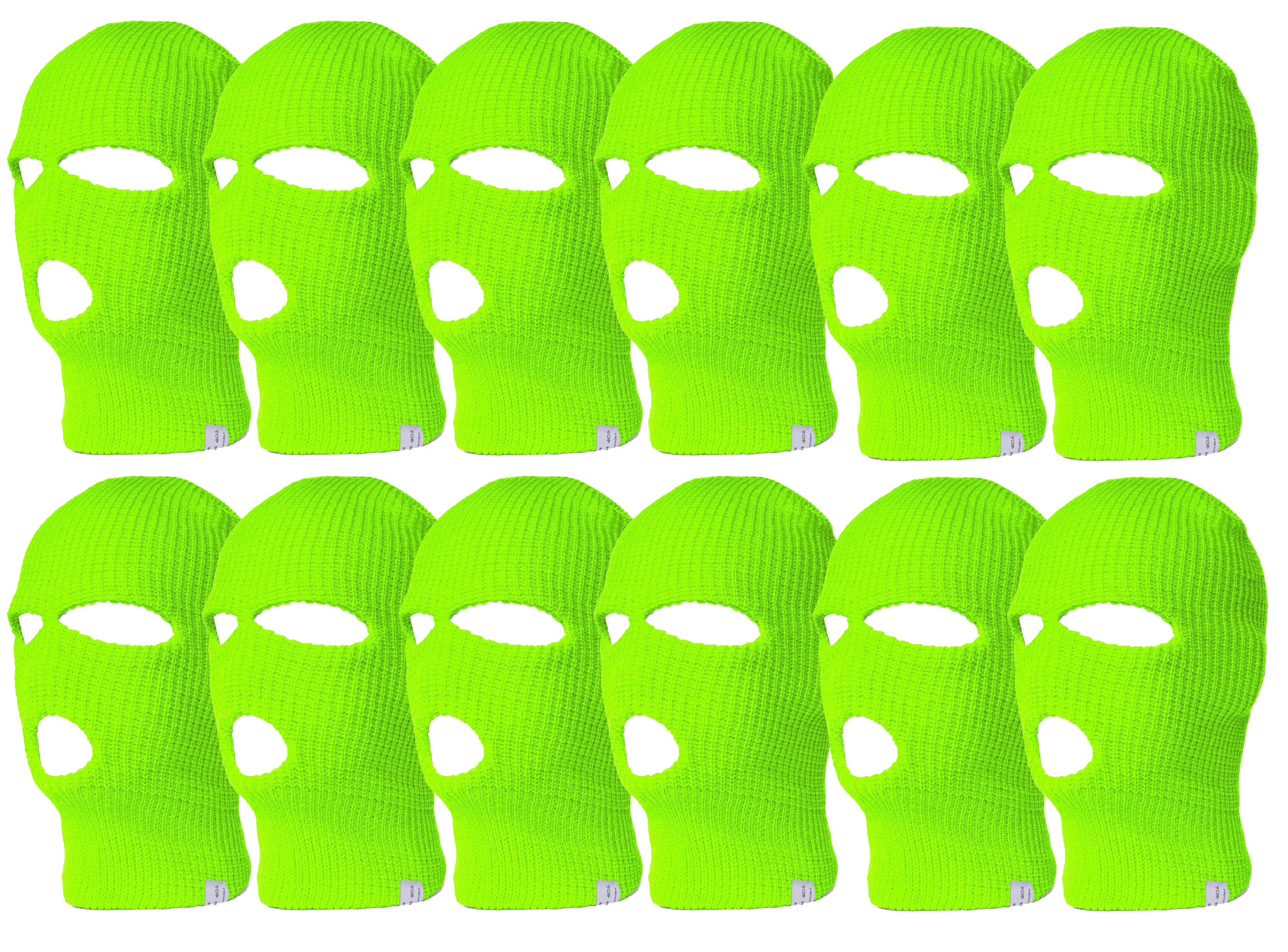 Paquete de 12 gorros superiores máscara facial de esquí de 3 agujeros pasamontañas - Imagen 9 de 15