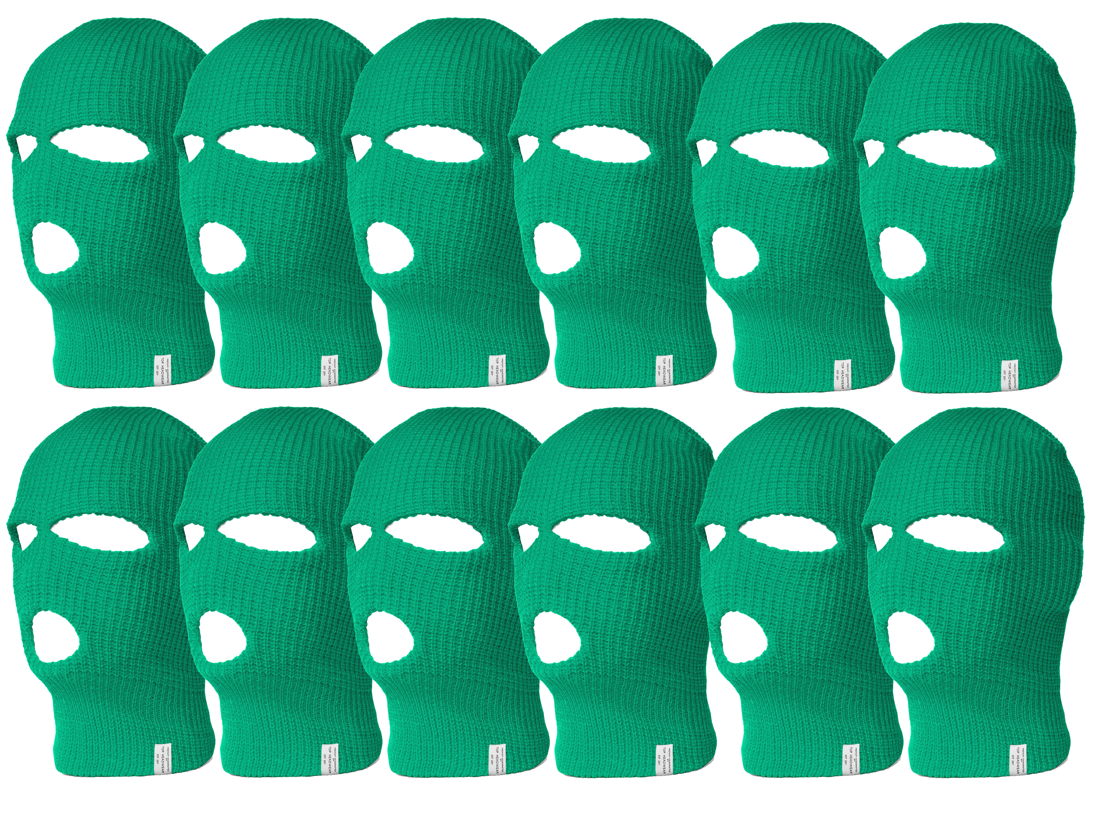 Paquete de 12 gorros superiores máscara facial de esquí de 3 agujeros pasamontañas - Imagen 7 de 15