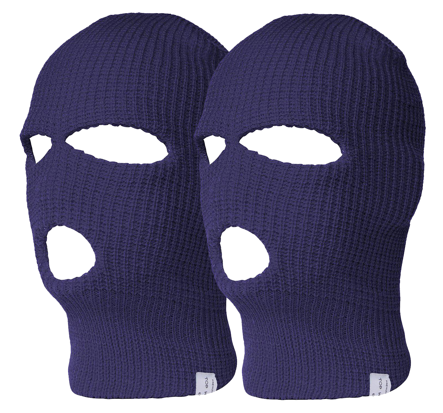 Paquete de 2 gorros superiores de 3 agujeros máscara facial de esquí pasamontañas - Imagen 9 de 20