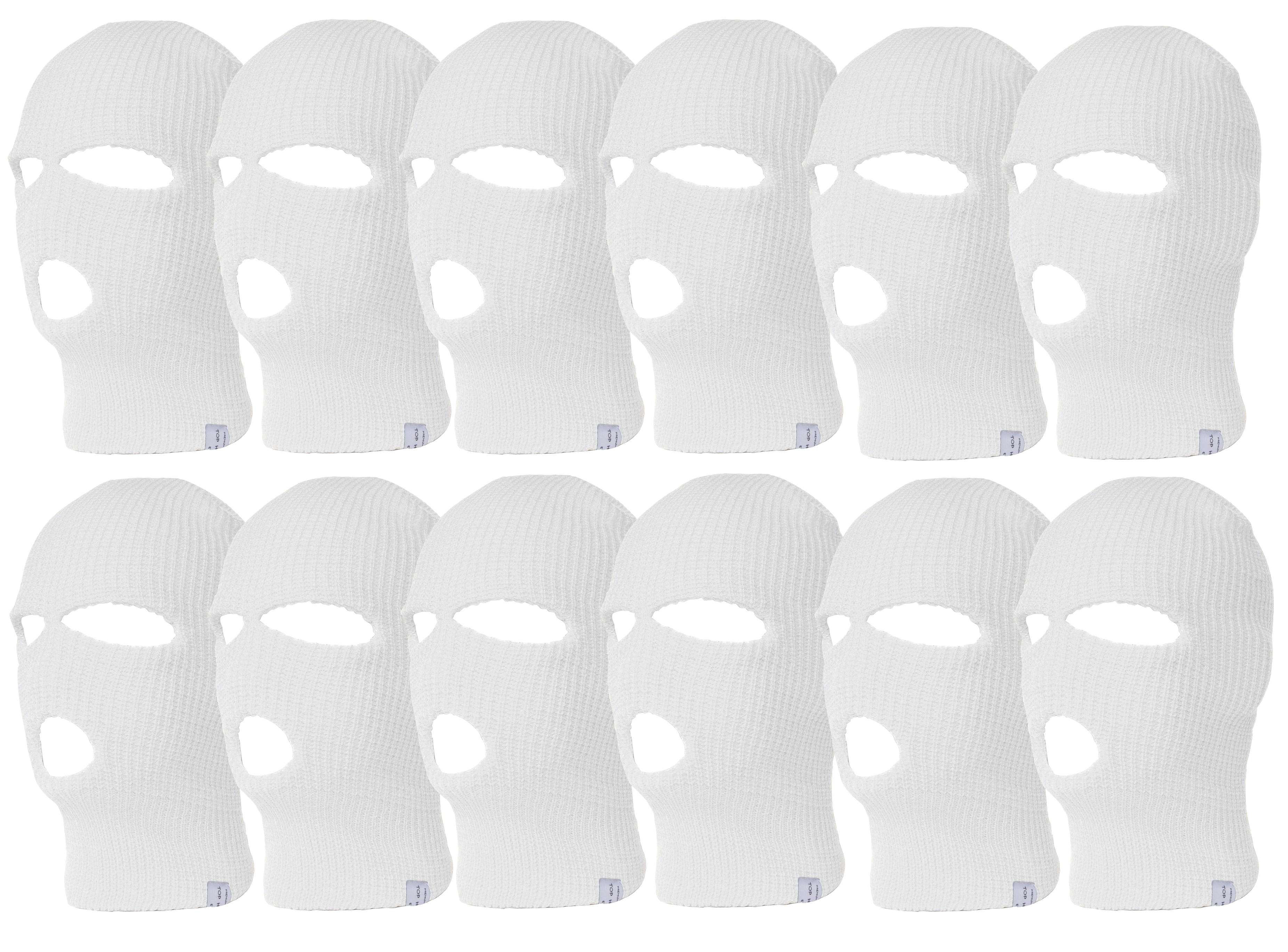 Paquete de 12 gorros superiores máscara facial de esquí de 3 agujeros pasamontañas - Imagen 15 de 15