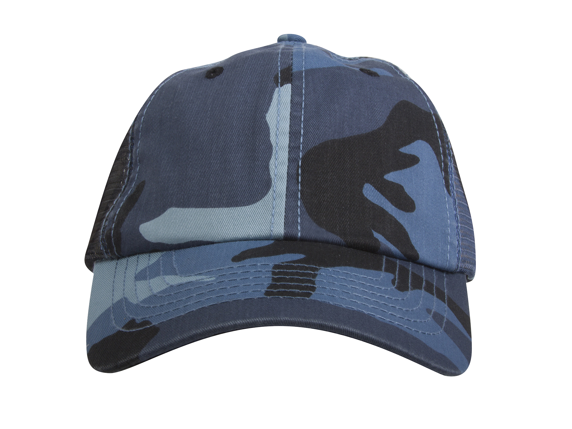 TOP HEADWEAR Enzyme Washed Camo Mesh Trucker Hat - Low Profile, Hook & Loop Back, One Size Fits Most - View #8